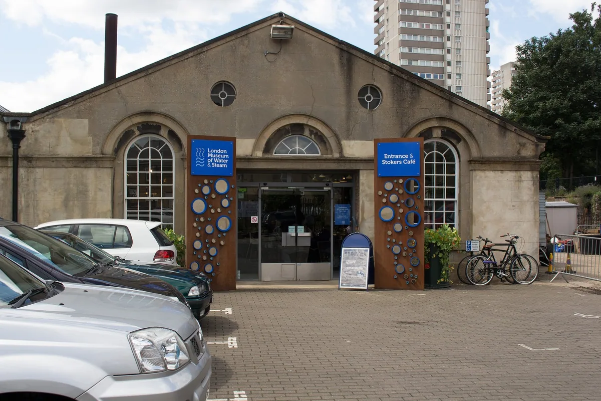 The entrance to the London Museum of Water & Steam in its old pumping station building