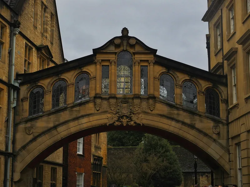 Oxford's Bridge of Sighs, the covered stone arch of Hertford College spanning New College Lane